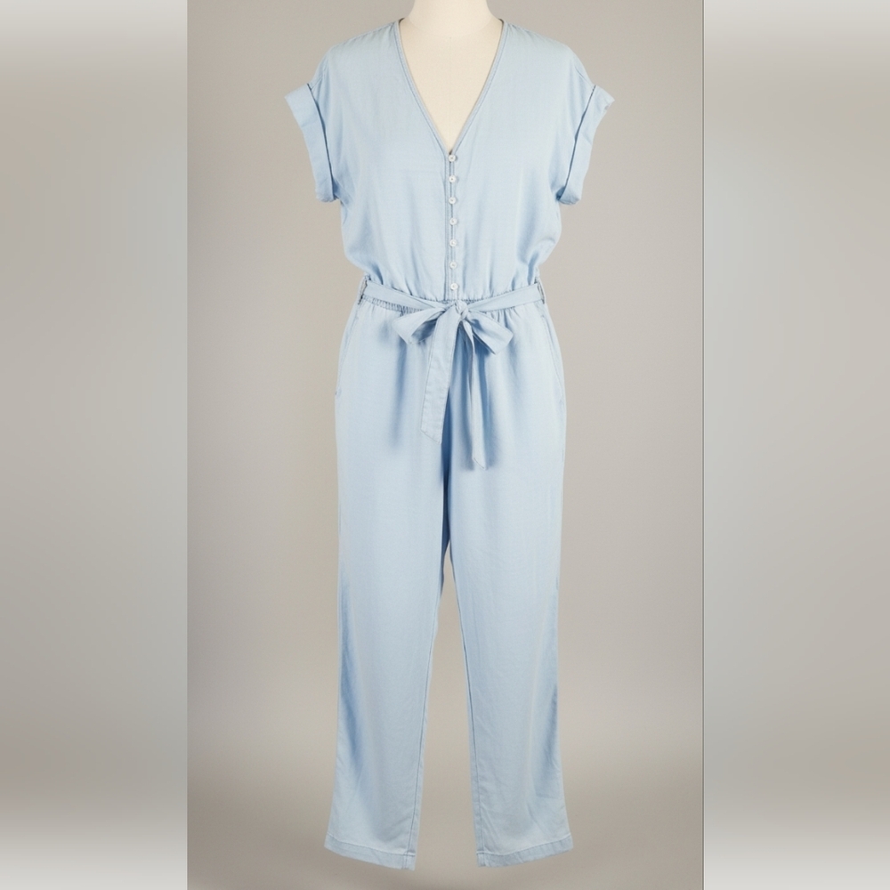 Cloth & Stone Anthrolpologie Tencel Jumpsuit Chambray Light Wash XS